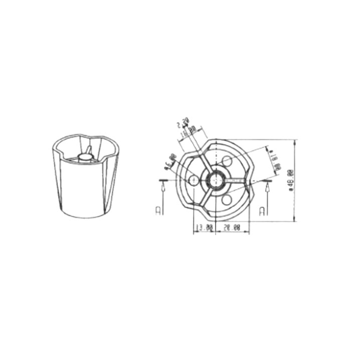 Maniglia Costa - disegno tecnico