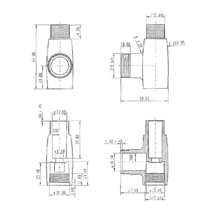 Faucet Joint ½ - disegno tecnico