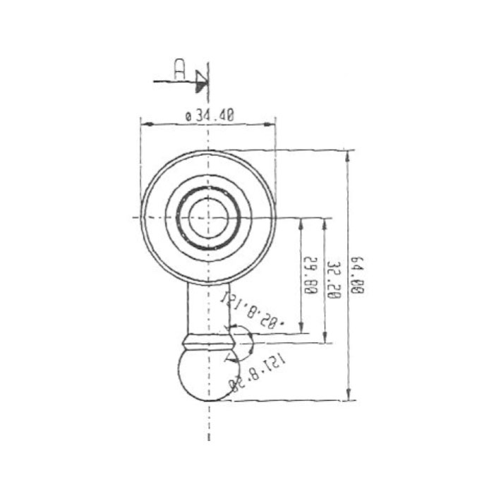 Ancient Styled Shower Diverter - disegno tecnico