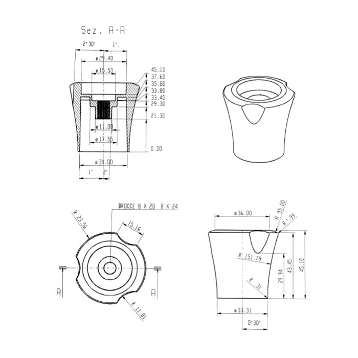 Handle Best - disegno tecnico