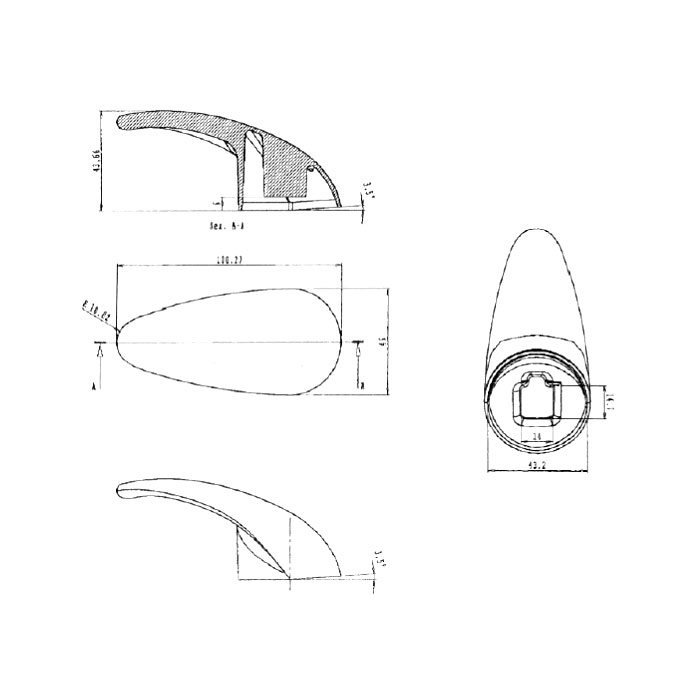 Leva Monocomando - disegno tecnico