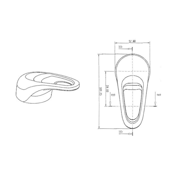 Leva Monocomando - disegno tecnico