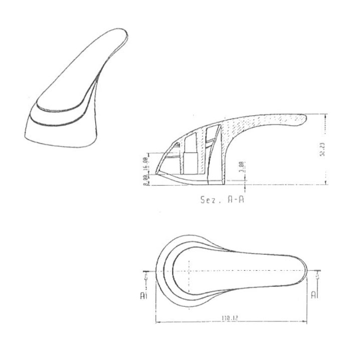 Leva Monocomando - disegno tecnico