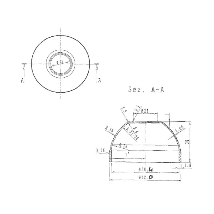 Recess Convex Fixing Bracket - disegno tecnico