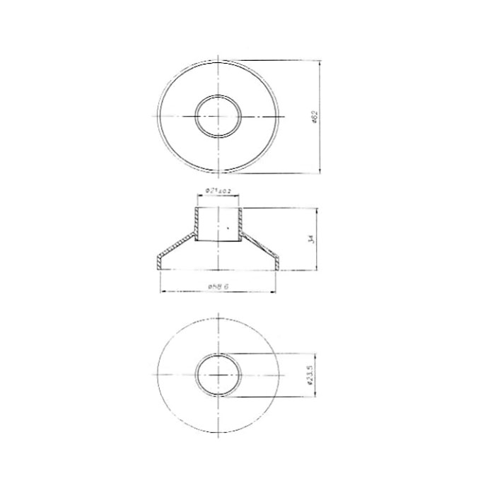 Cappuccio normale - disegno tecnico