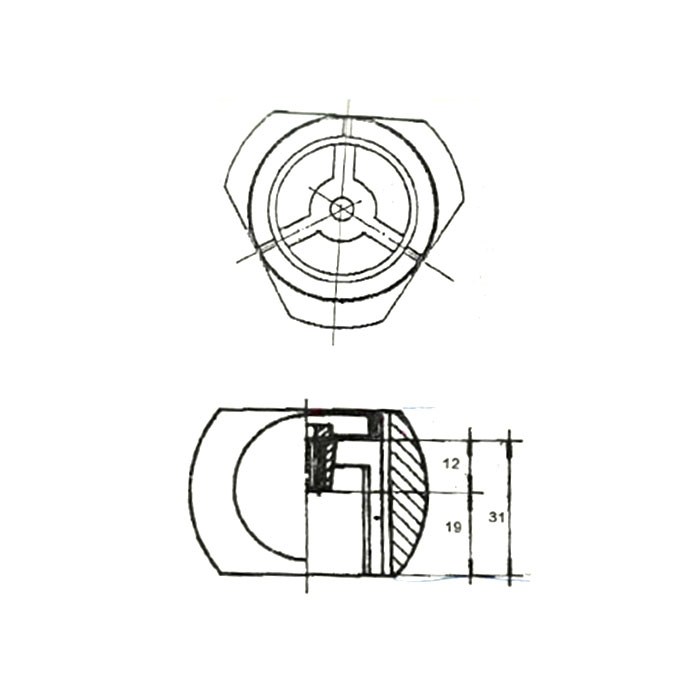 Maniglia Sole - disegno tecnico